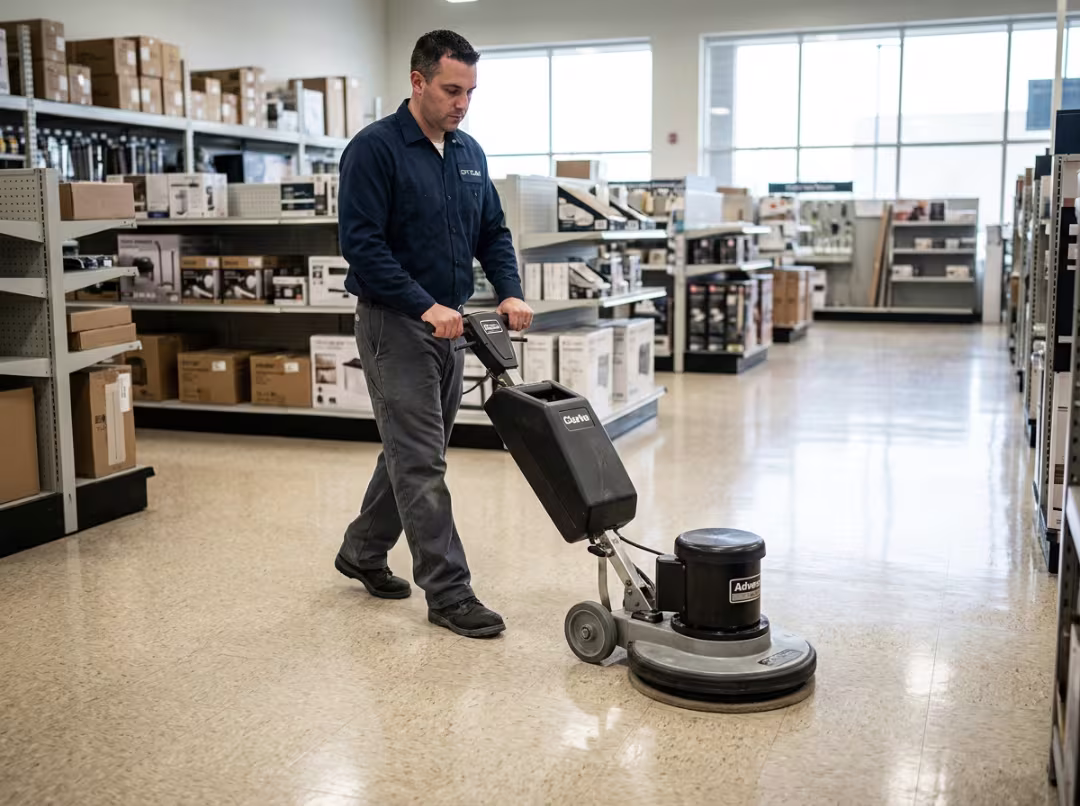 Floor burnisher polishing floor Floor burnisher polishing floor