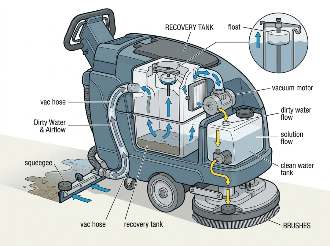 floor scrubber water pickup system floor scrubber water pickup system