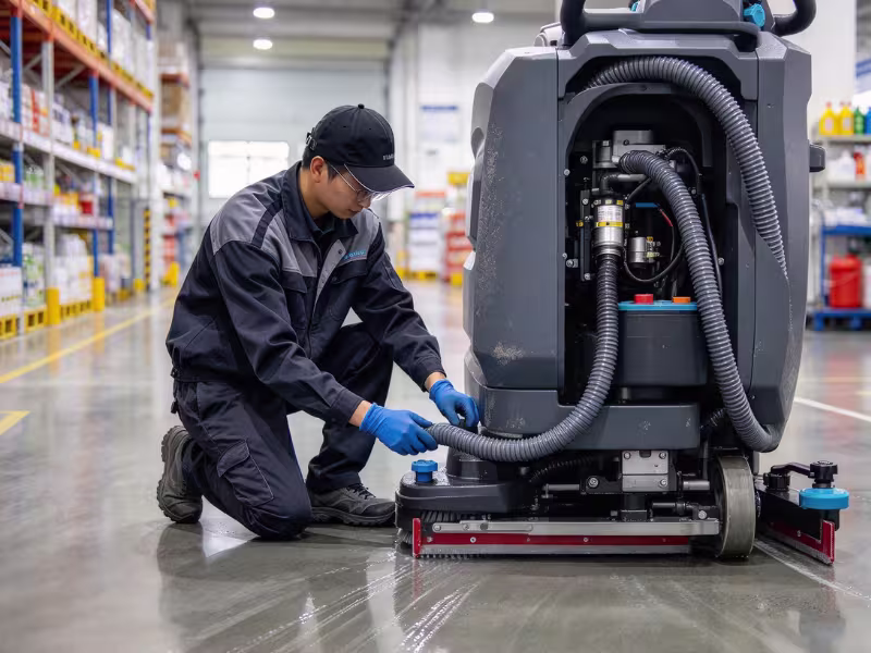 Floor scrubber not picking up water Floor scrubber not picking up water