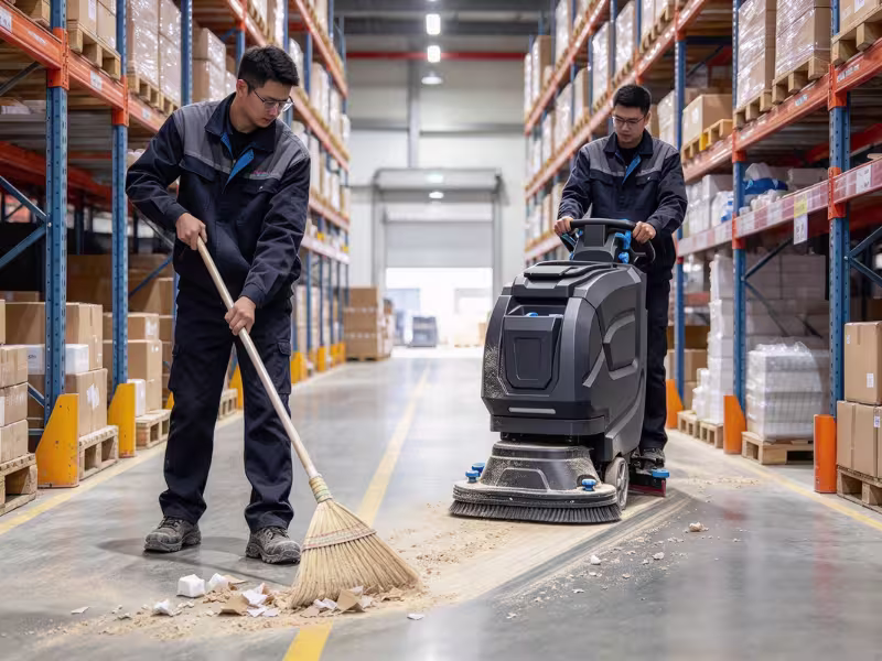 Push broom vs floor sweeper Push broom vs floor sweeper